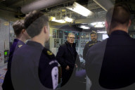 Prime Minister Keir Starmer vists troops on the HMS Iron Duke