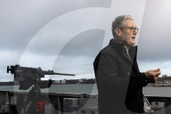 Prime Minister Keir Starmer vists troops on the HMS Iron Duke