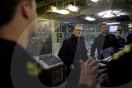 Prime Minister Keir Starmer vists troops on the HMS Iron Duke