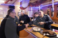 Prime Minister Keir Starmer vists troops on the HMS Iron Duke
