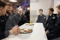 Prime Minister Keir Starmer vists troops on the HMS Iron Duke