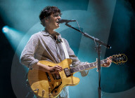 Vampire Weekend performing at the Hinterland Music Festival in Saint Charles, Iowa