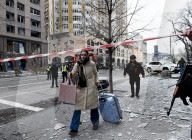 Aftermath of Russian missile attack in Kyiv