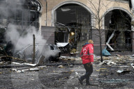Aftermath of Russian missile attack in Kyiv