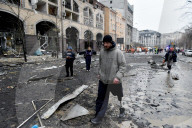 Aftermath of Russian missile attack in Kyiv