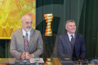 Conferenza Stampa della partenza del Giro d\'Italia 2025 da Tirana in Albania.
