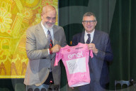 Conferenza Stampa della partenza del Giro d\'Italia 2025 da Tirana in Albania.