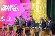 Conferenza Stampa della partenza del Giro d\'Italia 2025 da Tirana in Albania.