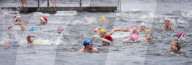 Members of the Serpentine Swimming Club participate in the annual Christmas Day morning Peter Pan Cup on the Serpentine, Hyde Park, London, Great Britain 
25th December 2024