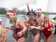 Members of the Serpentine Swimming Club participate in the annual Christmas Day morning Peter Pan Cup on the Serpentine, Hyde Park, London, Great Britain 
25th December 2024