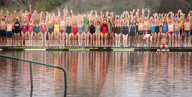 Members of the Serpentine Swimming Club participate in the annual Christmas Day morning Peter Pan Cup on the Serpentine, Hyde Park, London, Great Britain 
25th December 2024