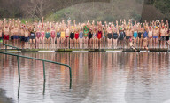 Members of the Serpentine Swimming Club participate in the annual Christmas Day morning Peter Pan Cup on the Serpentine, Hyde Park, London, Great Britain 
25th December 2024
