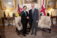 Sultan of Brunei with UK Prime Minister in Downing Street