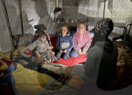 Gaza families living under tents in cold winter weather
