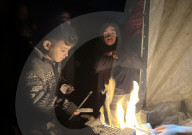 Gaza families living under tents in cold winter weather