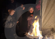 Gaza families living under tents in cold winter weather