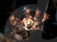 Gaza families living under tents in cold winter weather
