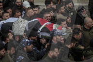 West Bank funeral of Palestinian officer