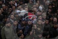 West Bank funeral of Palestinian officer