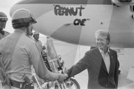 Democratic Presidential Candidate Jimmy Carter Leaving California Aboard the Peanut One