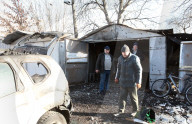Aftermath of Russian drone attack in Kyiv