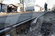 Aftermath of Russian drone attack in Kyiv