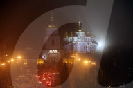 Kyiv sparkles at night during holiday season
