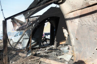 Aftermath of Russian drone attack in Kyiv