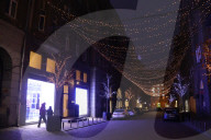 Kyiv sparkles at night during holiday season