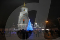 Kyiv sparkles at night during holiday season