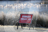 Sub-zero temperatures in London, UK.