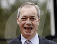Nigel Farage seen after Musk comments in Biggin Hill, UK.