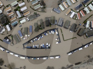 Flooding in Yalding, Kent, UK.