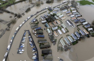 Flooding in Yalding, Kent, UK.