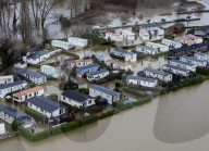 Flooding in Yalding, Kent, UK.