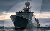 Royal Danish Navy frigate HDMS Triton patrols the Arctic