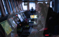 Royal Danish Navy frigate HDMS Triton patrols the Arctic