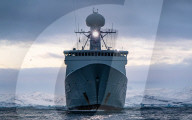 Royal Danish Navy frigate HDMS Triton patrols the Arctic