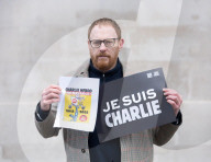 Je suis Charlie rally organised by the Our Fight campaign group commemorating the 10th anniversary of the Charlie Hebdo murders. Trafalgar Square, London, UK