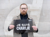 Je suis Charlie rally organised by the Our Fight campaign group commemorating the 10th anniversary of the Charlie Hebdo murders. Trafalgar Square, London, UK