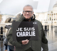 Je suis Charlie rally organised by the Our Fight campaign group commemorating the 10th anniversary of the Charlie Hebdo murders. Trafalgar Square, London, UK