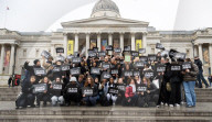 Je suis Charlie rally organised by the Our Fight campaign group commemorating the 10th anniversary of the Charlie Hebdo murders. Trafalgar Square, London, UK