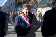 Le président Emmanuel Macron et sa femme la Première Dame Brigitte Macron assistent aux commémorations et aux hommages aux victimes des attentats de janvier 2015 contre Charlie Hebdo et l'Hyper Cacher à Paris