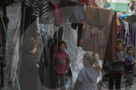 Gaza refugees in shelters during harsh winter
