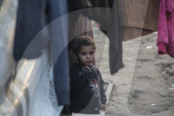 Gaza refugees in shelters during harsh winter