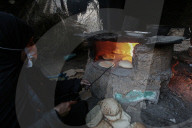 Gaza refugees in shelters during harsh winter