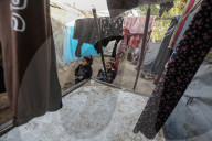 Gaza refugees in shelters during harsh winter
