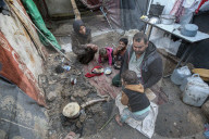 Gaza refugees in shelters during harsh winter