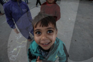 Gaza refugees in shelters during harsh winter