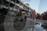 Gaza refugees in shelters during harsh winter